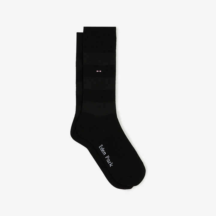 Paire de chaussettes noires rayées unies