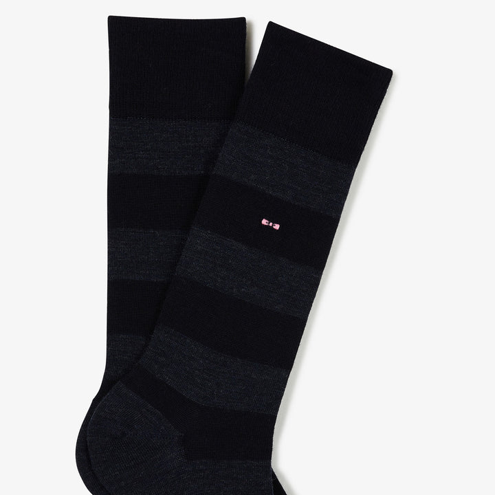 Paire de chaussettes bleu marine cerclées