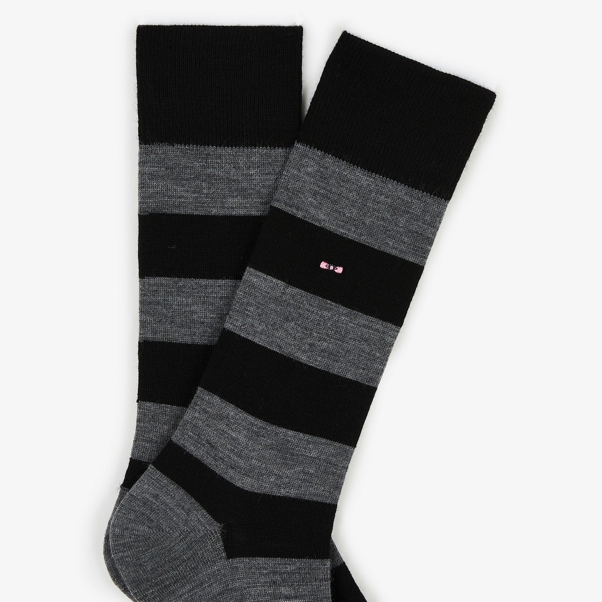 Paire de chaussettes noires cerclées