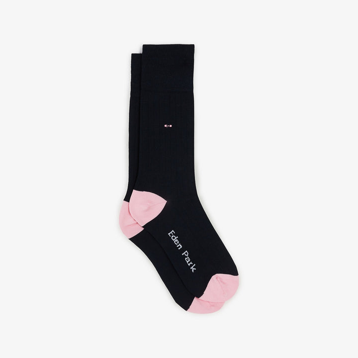 Paire de chaussettes bleu marine côtelées