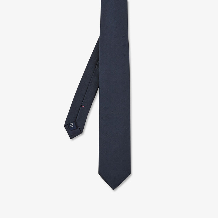 Cravate bleu foncé à micro-motif nœud papillon