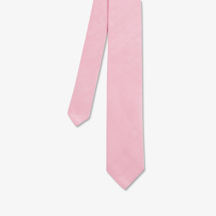 Cravate rose à micro-motif nœud papillon