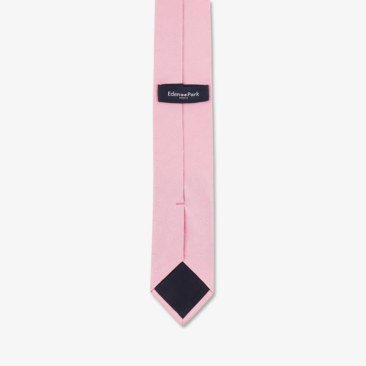 Cravate rose à micro-motif nœud papillon