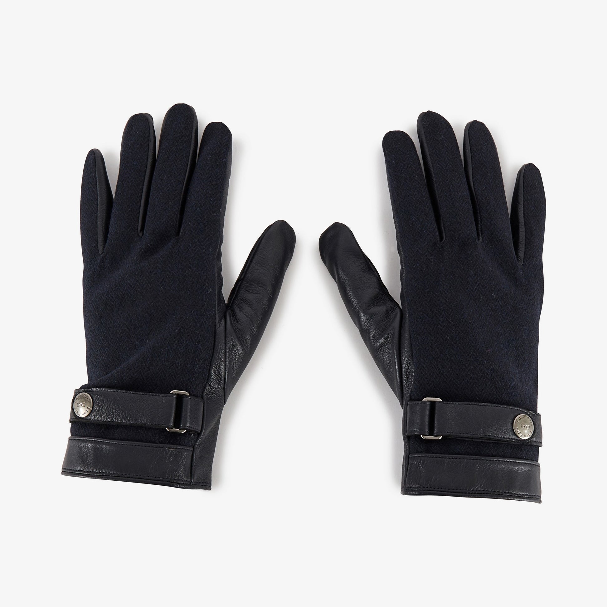 Gants bleu marine bimatière ton sur ton