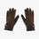 Gants marrons bimatière ton sur ton