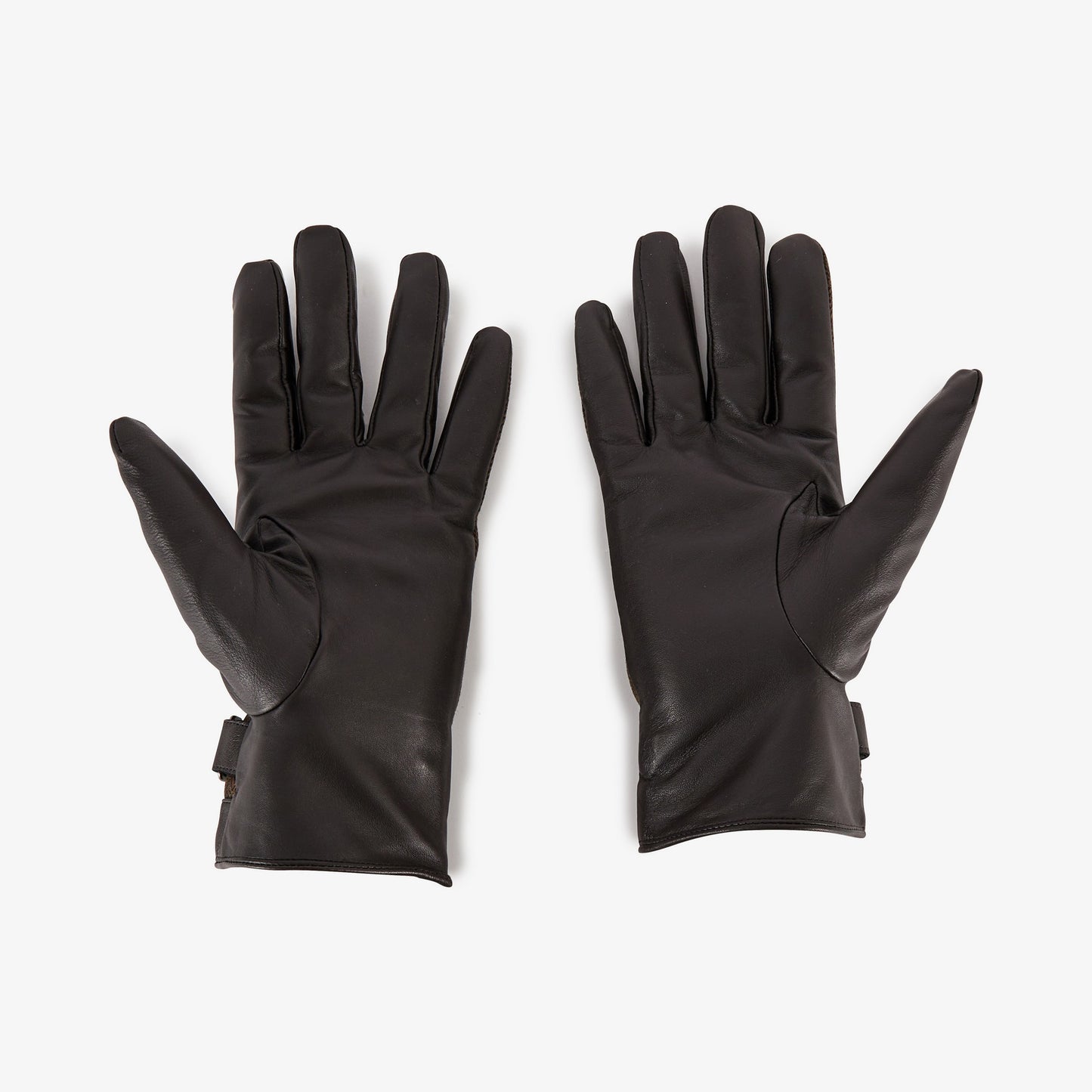 Gants marrons bimatière ton sur ton