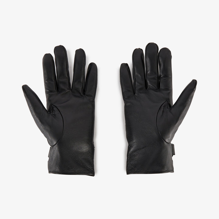 Gants noirs bimatière ton sur ton