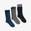 Lot de 3 paires de chaussettes à bords rayés