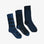 Lot de 3 paires de chaussettes cerclées bleu foncé