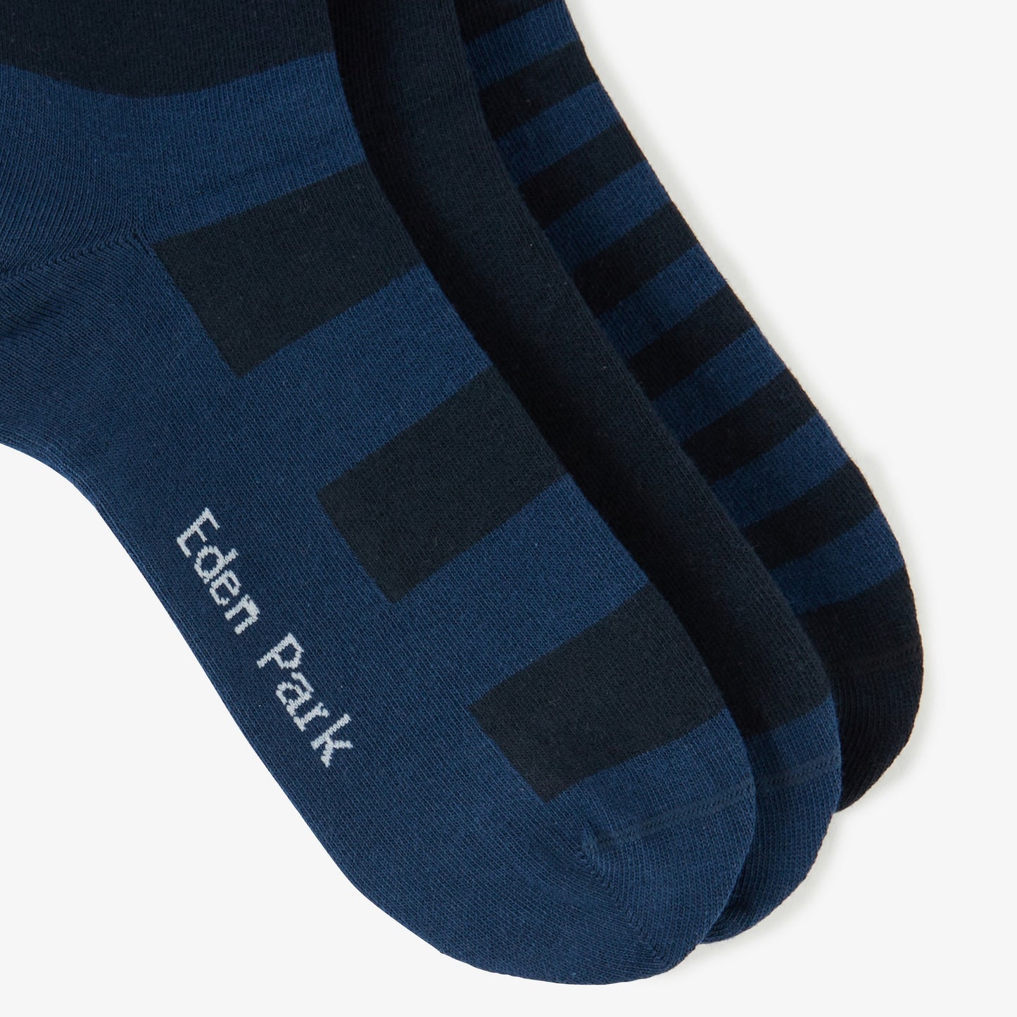 Lot de 3 paires de chaussettes cerclées bleu foncé