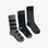 Lot de 3 paires de chaussettes cerclées gris foncé