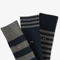 Lot de 3 paires de chaussettes cerclées gris foncé