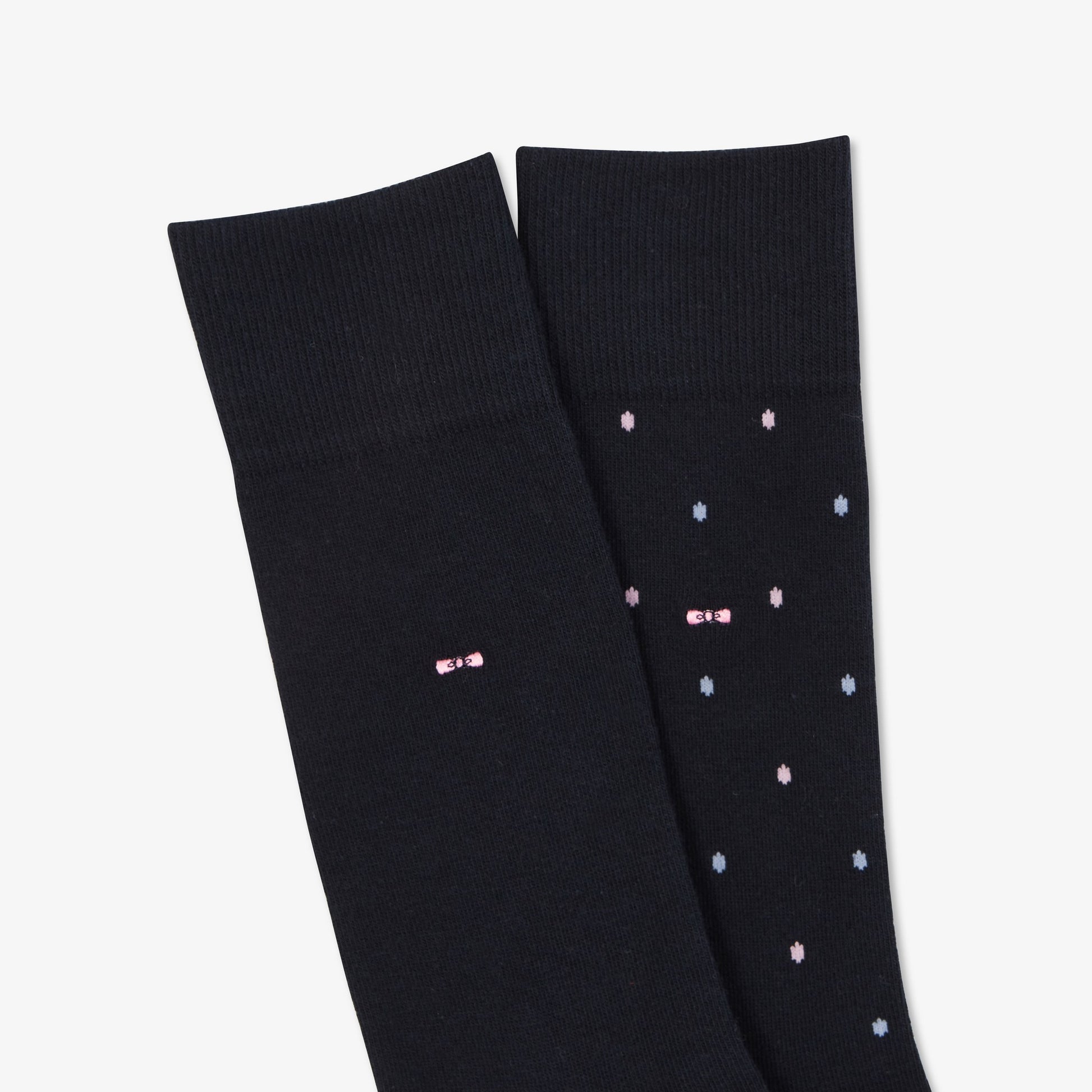 Lot de 2 paires de chaussettes unies et fantaisies