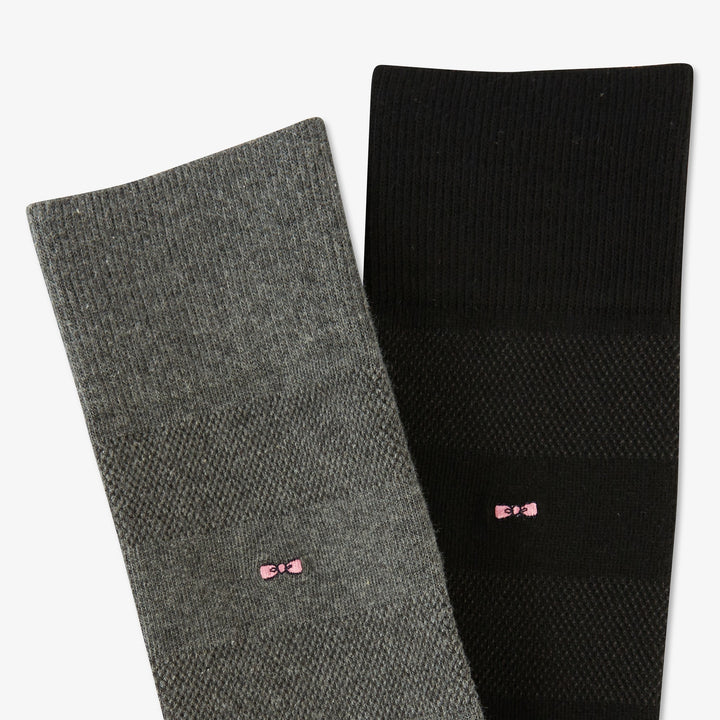 Lot de 2 paires de chaussettes jeu de maille unies
