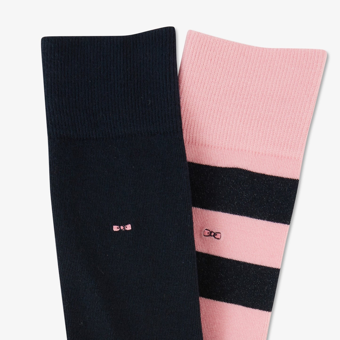 Lot de 2 paires de chaussettes unies et cerclées