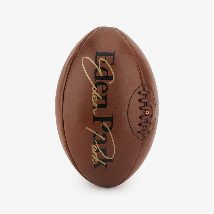 Mini ballon de rugby en cuir marron