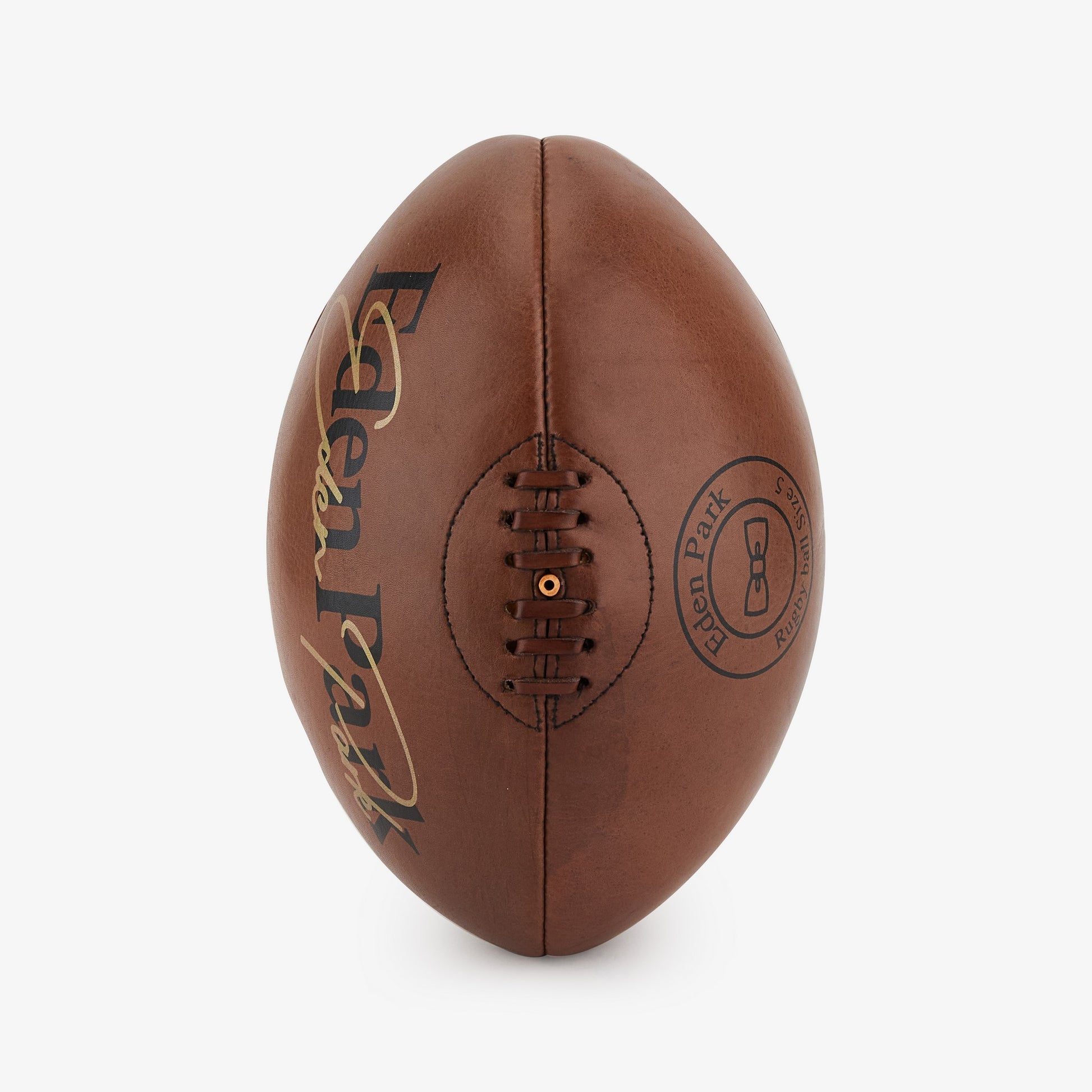 Mini ballon de rugby en cuir marron