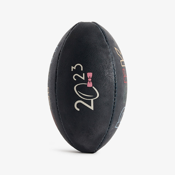 Mini ballon de rugby bleu foncé à inscription 2023