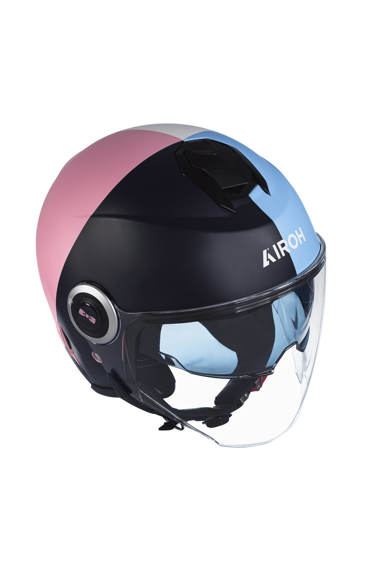 Casque de moto motif coupé-cousu