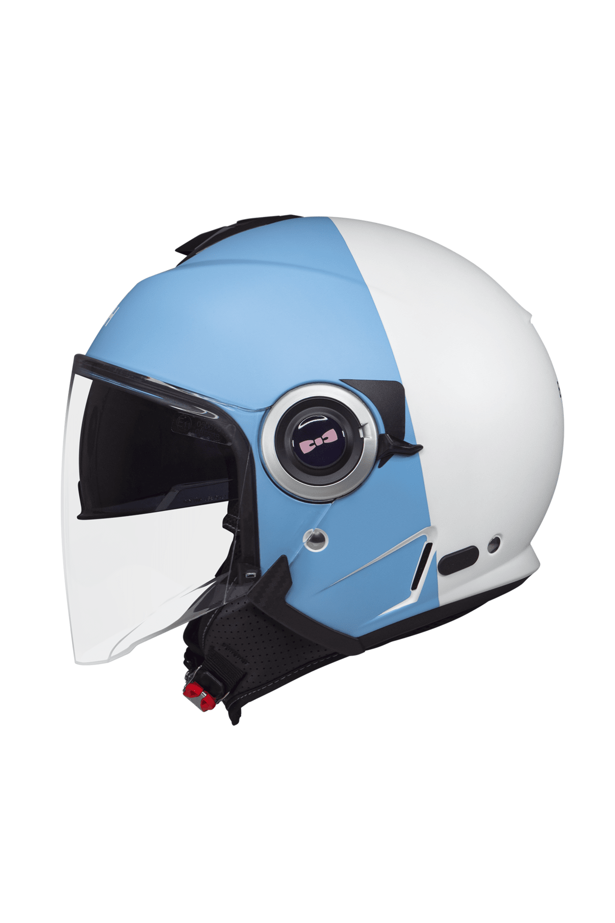 Casque de moto motif coupé-cousu