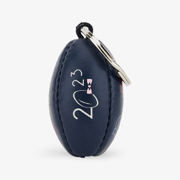 Porte-clés ballon de rugby à sérigraphies multicolores