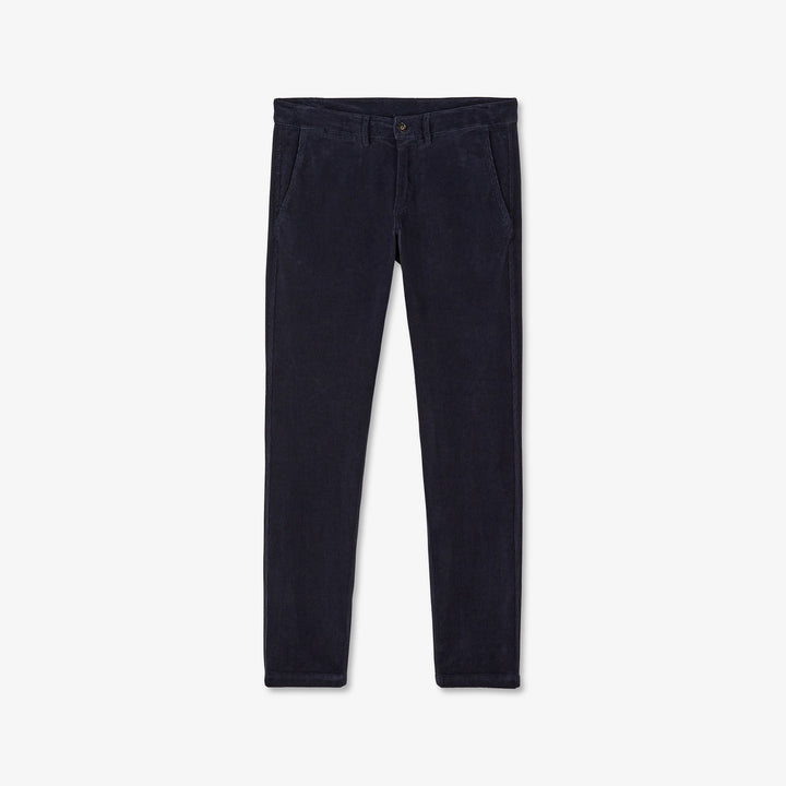 Pantalon bleu foncé chino en velours côtelé