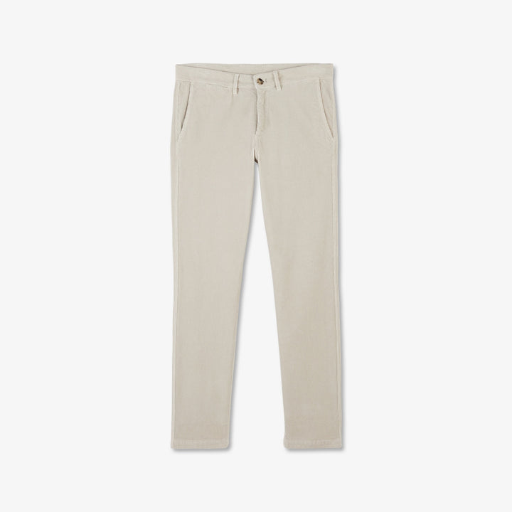 Pantalon écru chino en velours côtelé
