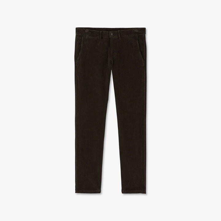 Pantalon kaki foncé chino en velours côtelé
