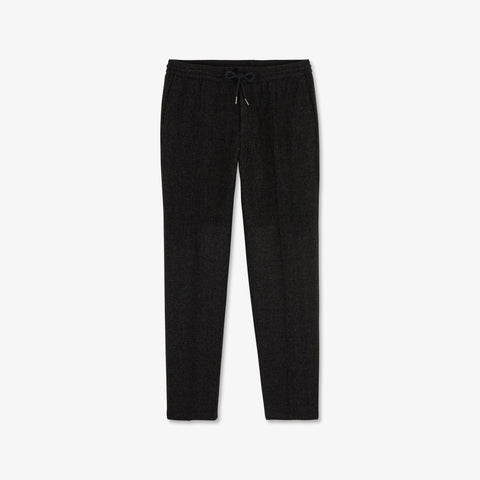 Dark grey trousers with Prince of Wales pattern and elasticated waist - Image 2