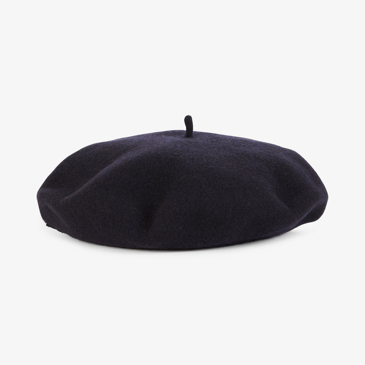 Béret en laine bleu marine