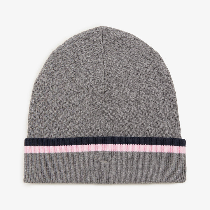 Bonnet gris maille torsadée
