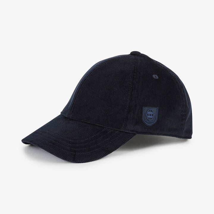 Casquette bleu foncé en velours côtelé