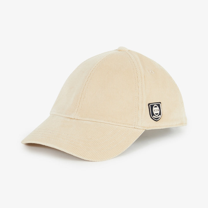 Casquette écrue en velours côtelé
