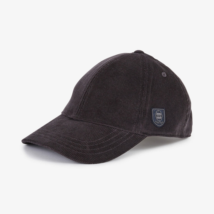 Casquette gris foncé en velours côtelé