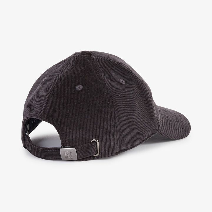 Casquette gris foncé en velours côtelé