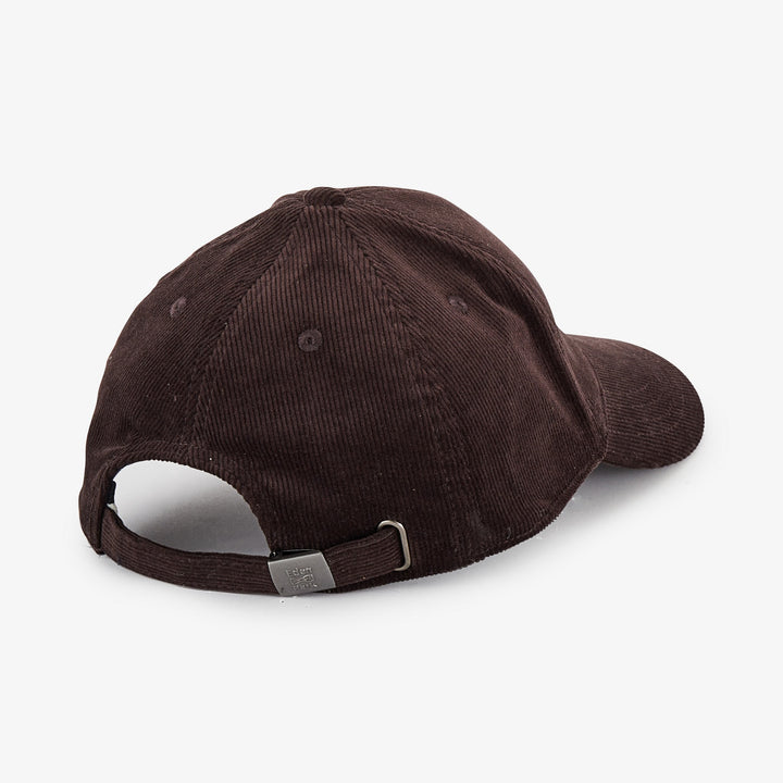 Casquette marron foncé en velours côtelé