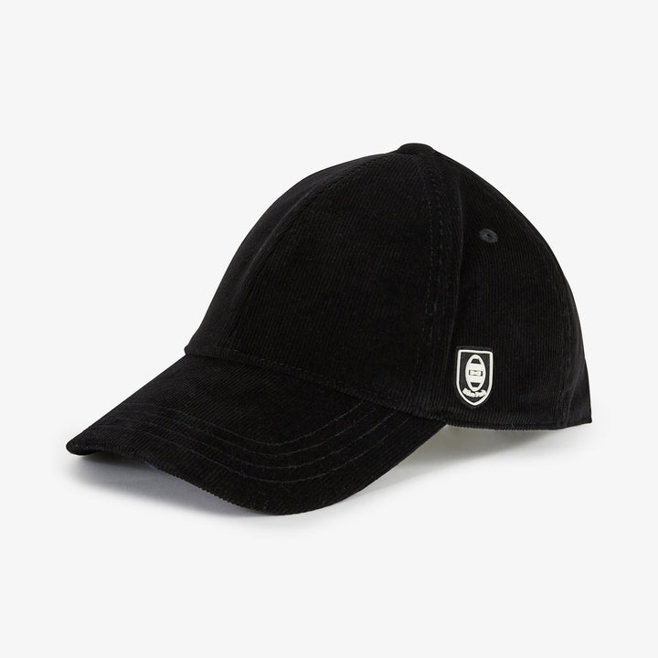 Casquette noire en velours côtelé