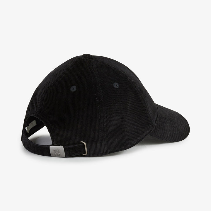 Casquette noire en velours côtelé