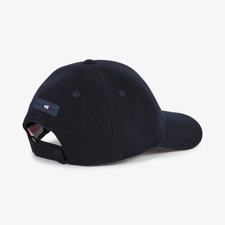 Casquette bleu foncé feutrée à logo écusson