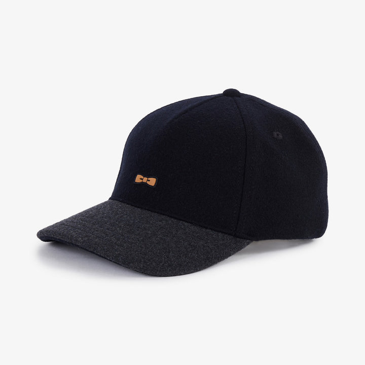 Casquette bleu foncé bicolore feutrée