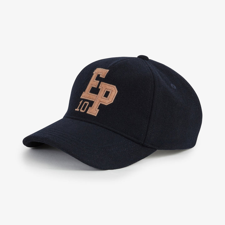 Casquette bleu foncé à patch et broderie