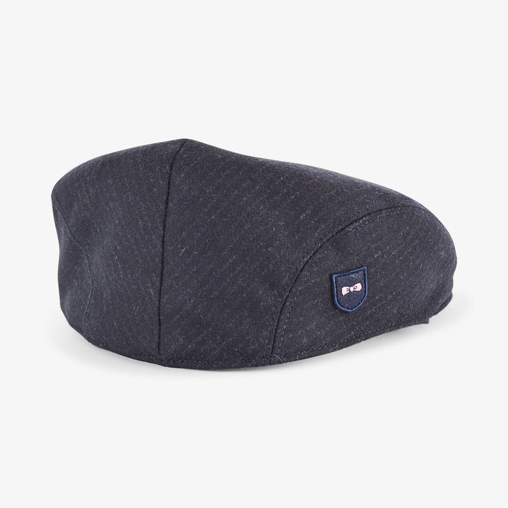 Béret en laine bleu marine à rayures