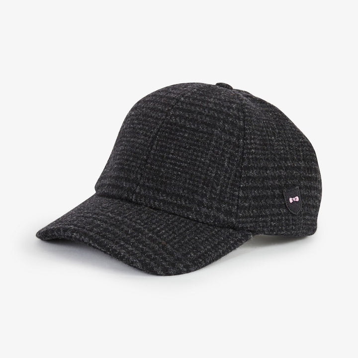 Casquette gris foncé motif prince-de-galles