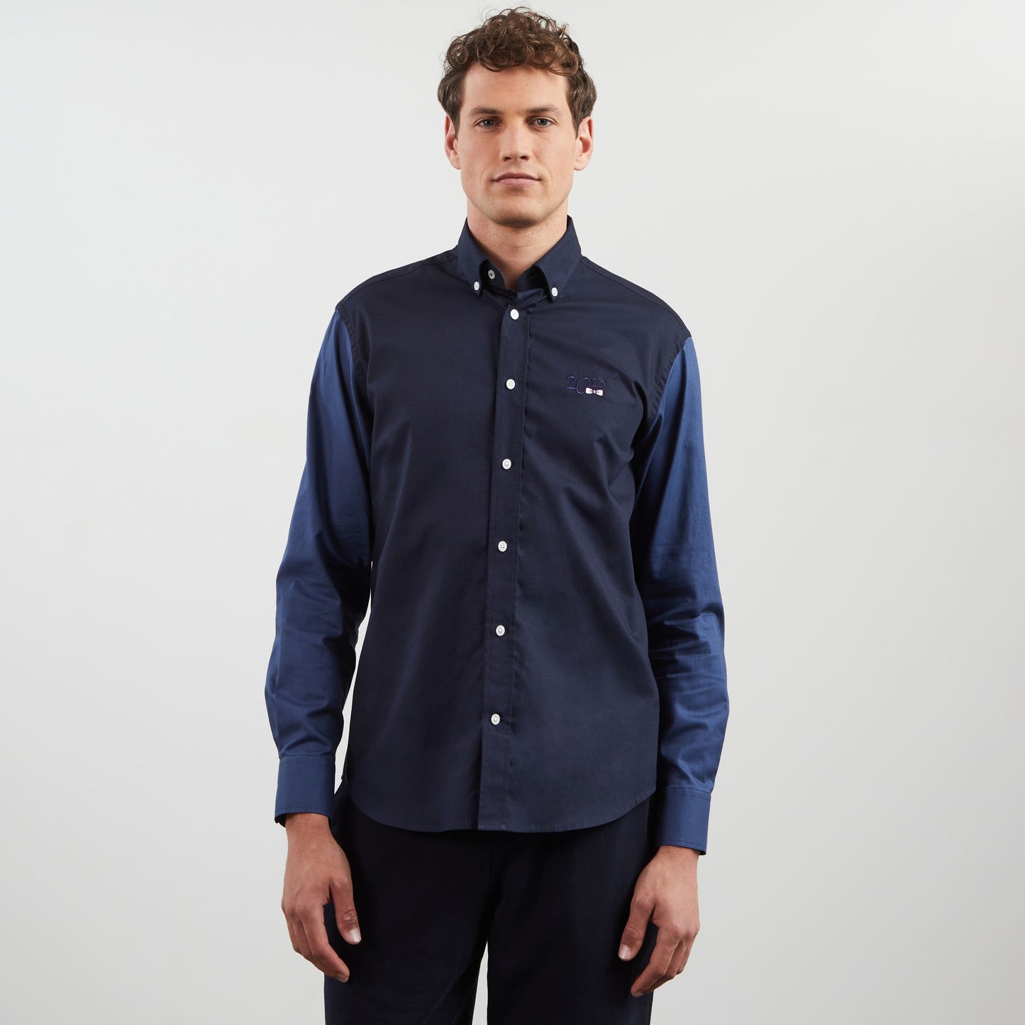 Blue colourblock shirt with World Cup 2023 embroidery