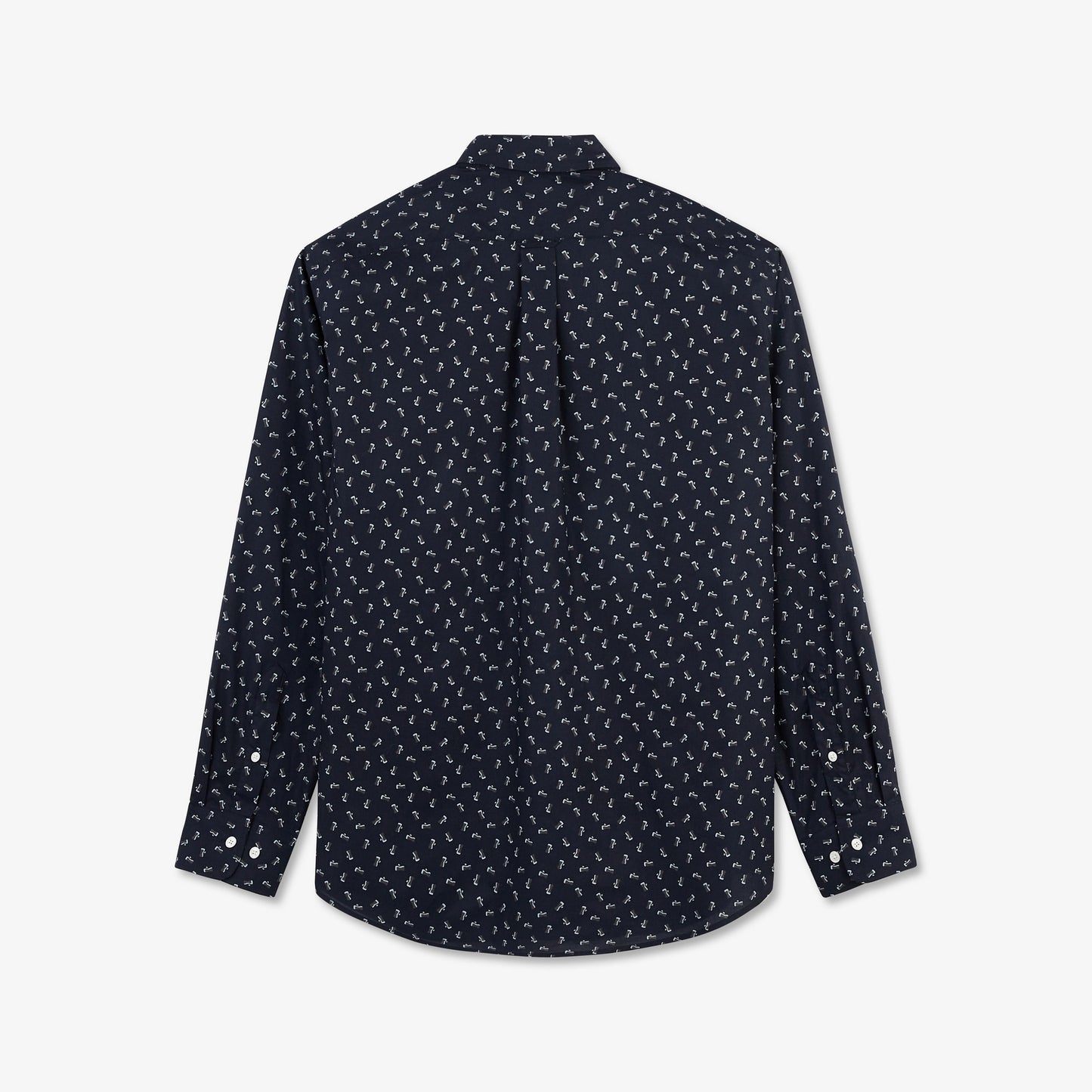 Navy blue Pima cotton blouse with exclusive print