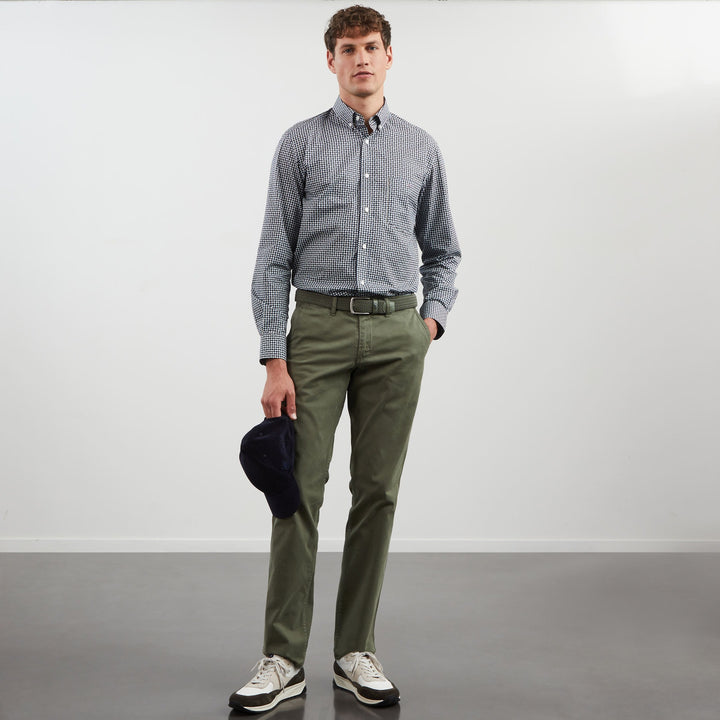Chemise kaki en coton Pima imprimé exclusif