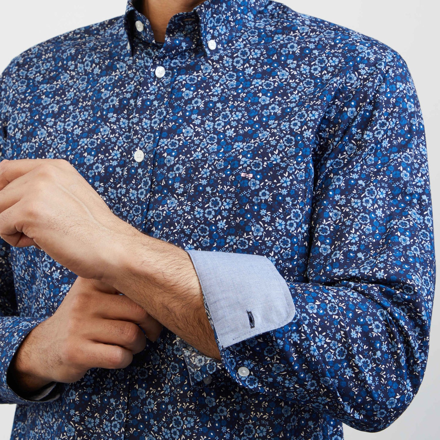 Blue blouse with exclusive floral print
