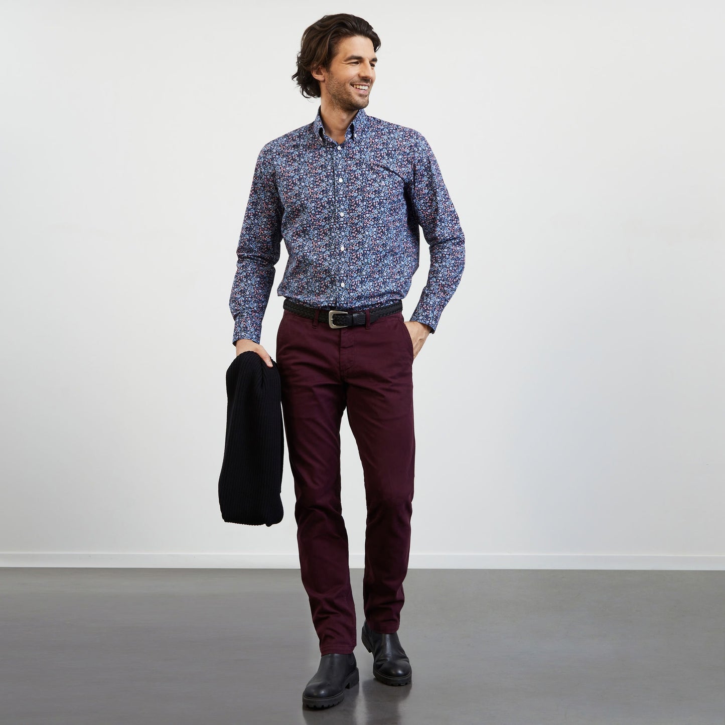 Blue blouse with exclusive floral print