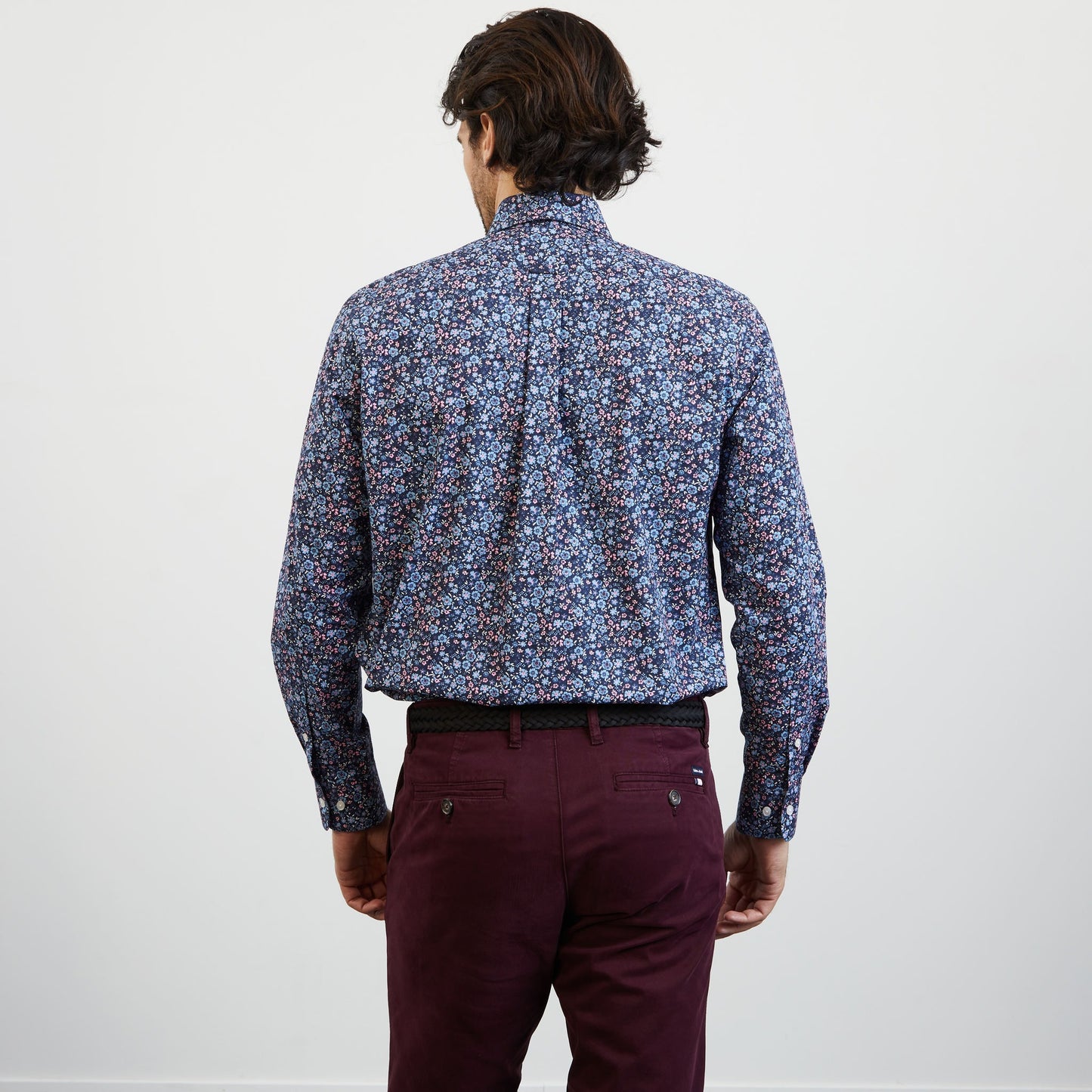 Blue blouse with exclusive floral print