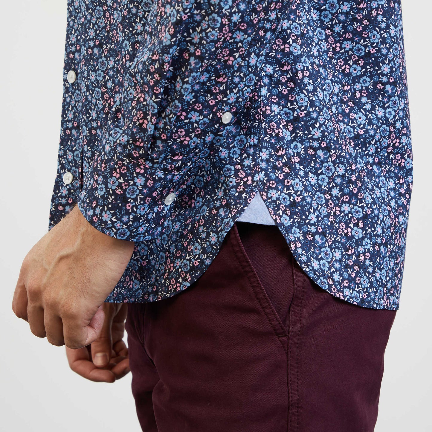 Blue blouse with exclusive floral print